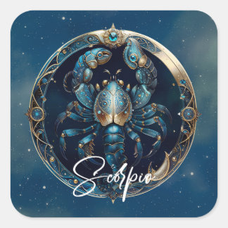Sticker Carré SYMBOLE Zodiaque Élégant Scorpion or noir