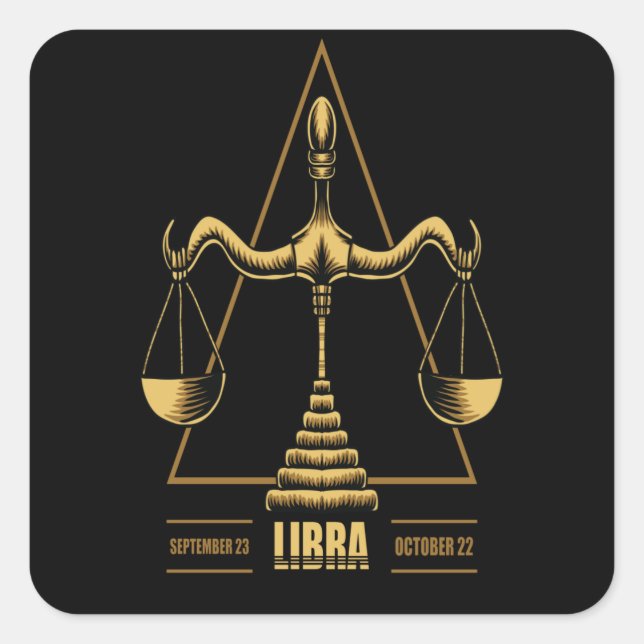 Sticker Carré SYMBOLE Zodiaque Libra (Devant)