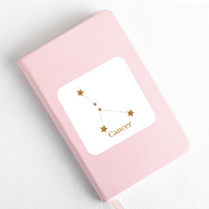 Sticker Carré SYMBOLE Zodiaque moderne Cancer de l'or   Eau de l