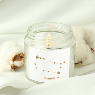 Sticker Carré SYMBOLE Zodiaque Moderne Gemini Or   Air de l'élém