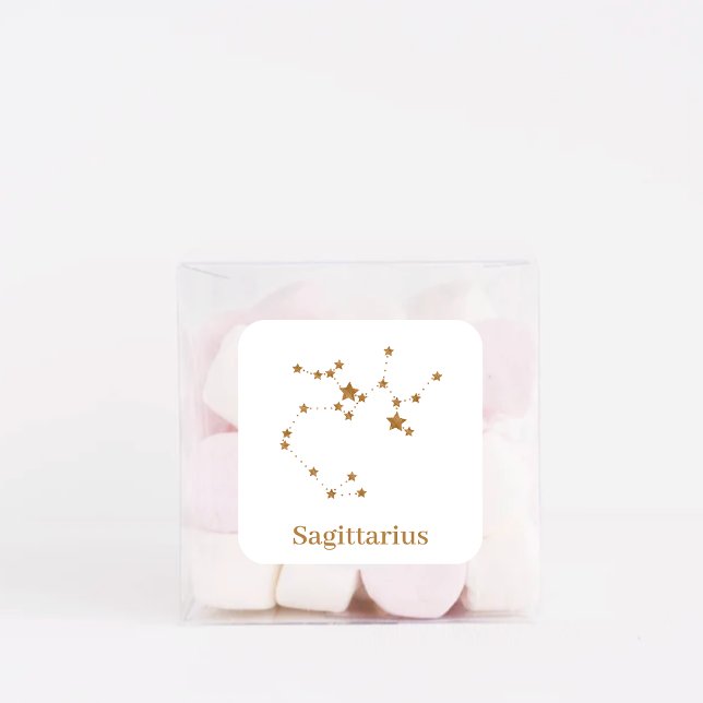 Sticker Carré Symbole Zodiaque moderne Sagittaire Or| Feu d'élém (Créateur téléchargé)