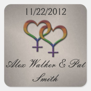 Sticker Carré Symboles de genre féminin Rainbow Pride