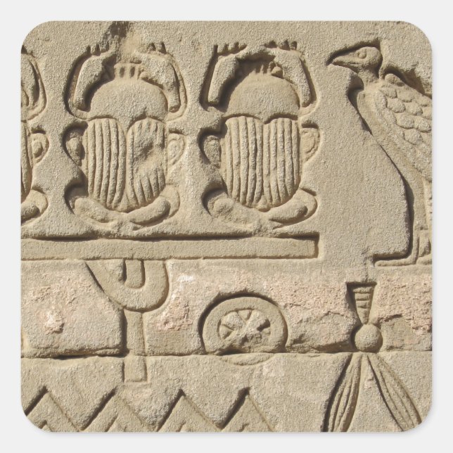 Sticker Carré Symboles égyptiens antiques (Devant)