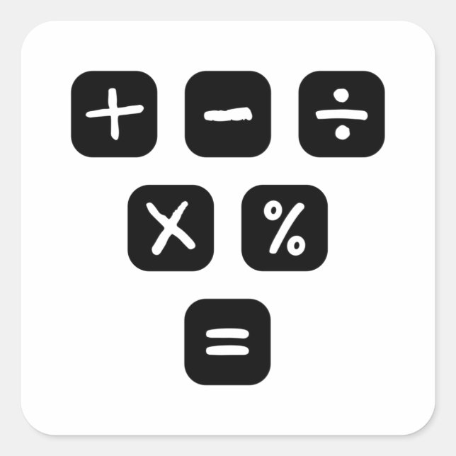 Sticker Carré Symboles mathématiques Signes mathématiques (Devant)