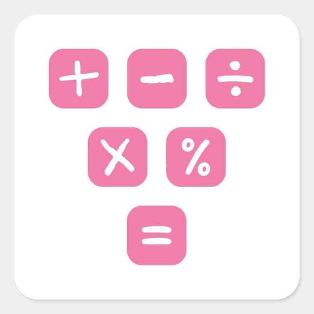 Sticker Carré Symboles mathématiques Signes mathématiques (Devant)