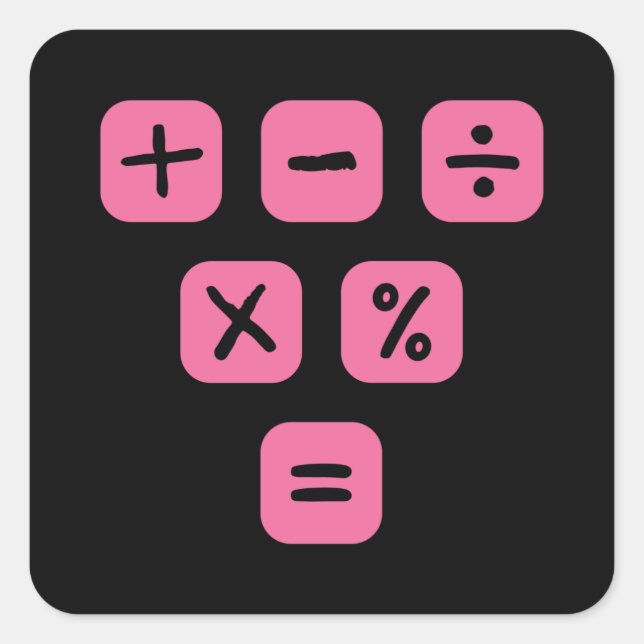 Sticker Carré Symboles mathématiques Signes mathématiques (Devant)