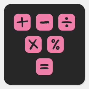 Sticker Carré Symboles mathématiques Signes mathématiques