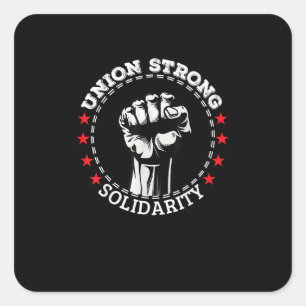 Sticker Carré Syndicat Solide Solidarité Pro Travailleurs Syndic