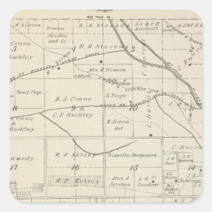 Sticker Carré T18S R24E Tulare Comté Plan de section