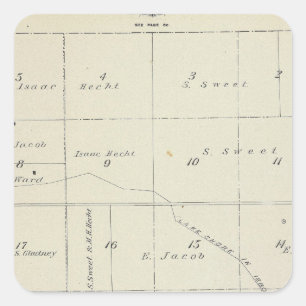 Sticker Carré T21S R22E Tulare Comté Plan de section
