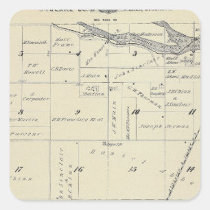 Sticker Carré T22S R27E Tulare Comté Plan de section