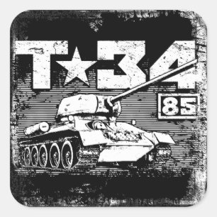 Sticker Carré T-34-85 Char moyen soviétique