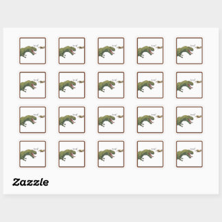 Sticker Carré T-Rex Dinosaur Boop Tyrannosaurus feuille autocoll