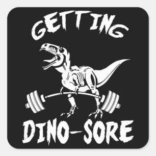 Sticker Carré T-Rex, Obtenir Dino Rore, Drôle, Drôle, Dessin, En