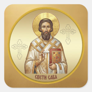 Sticker Carré T-Shirt à l'icône orthodoxe de Saint Sava