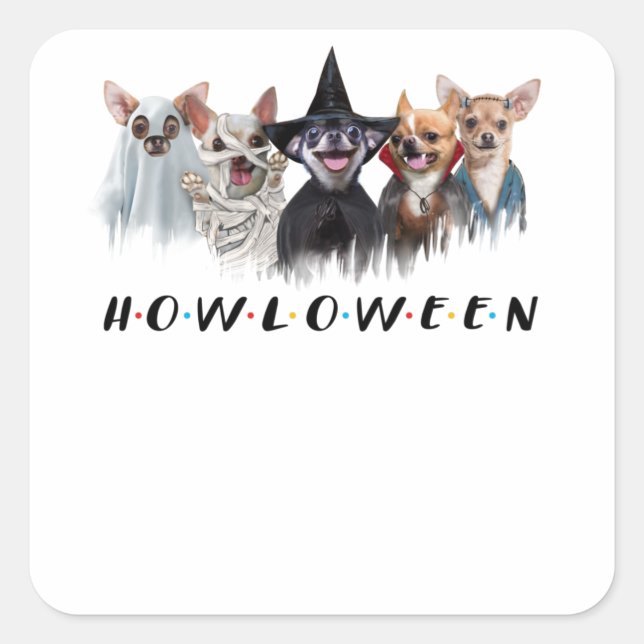 Sticker Carré t-shirt chihuahua chihuahua coutume halloween (Devant)