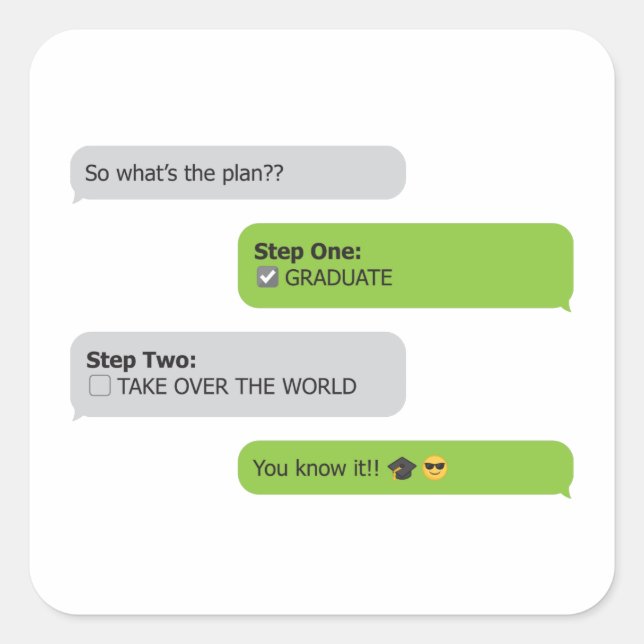 Sticker Carré T-shirt Conversation du plan d'études (Devant)