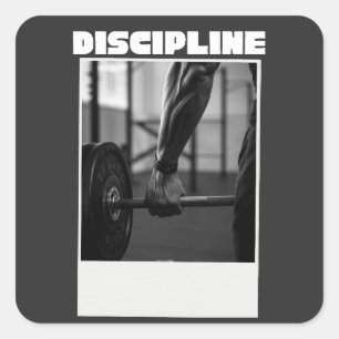 Sticker Carré T-Shirt Discip  – Design de Motivation Minimaliste