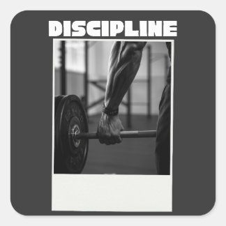 Sticker Carré T-Shirt Discip  – Design de Motivation Minimaliste