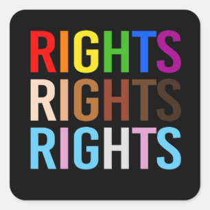 Sticker Carré T-shirt DROITS LGBTQ+ DROITS