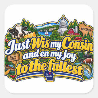 Sticker Carré T-shirt du Wisconsin