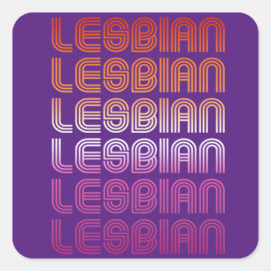 Sticker Carré T-Shirt motif fierté lesbienne rétro