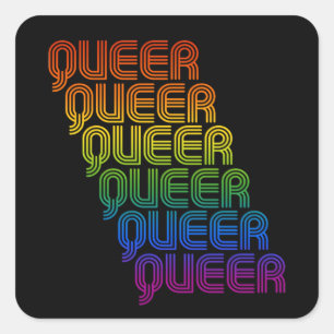Sticker Carré T-shirt Motif rétro Queer
