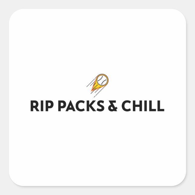 Sticker Carré T-shirt Rip Packs & Chill (Devant)