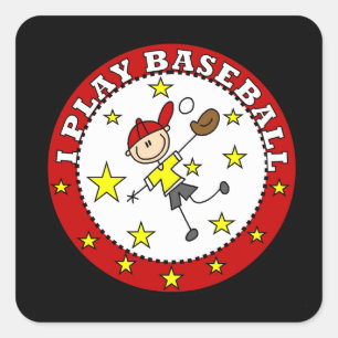 Sticker Carré T-shirts et Cadeaux Boy I Play Baseball