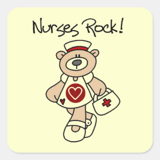 Sticker Carré T-shirts et cadeaux de Roche pour les infirmières 