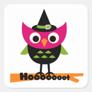 Sticker Carré T-shirts et cadeaux Halloween Owl