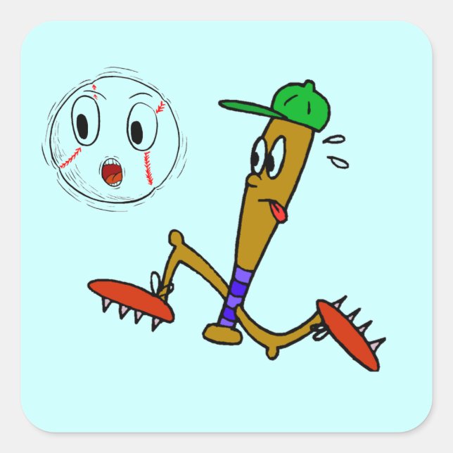 Sticker Carré T-shirts et cadeaux humoristiques de baseball (Devant)