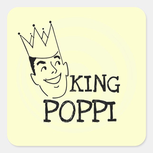Sticker Carré T-shirts et cadeaux King Poppi (Devant)