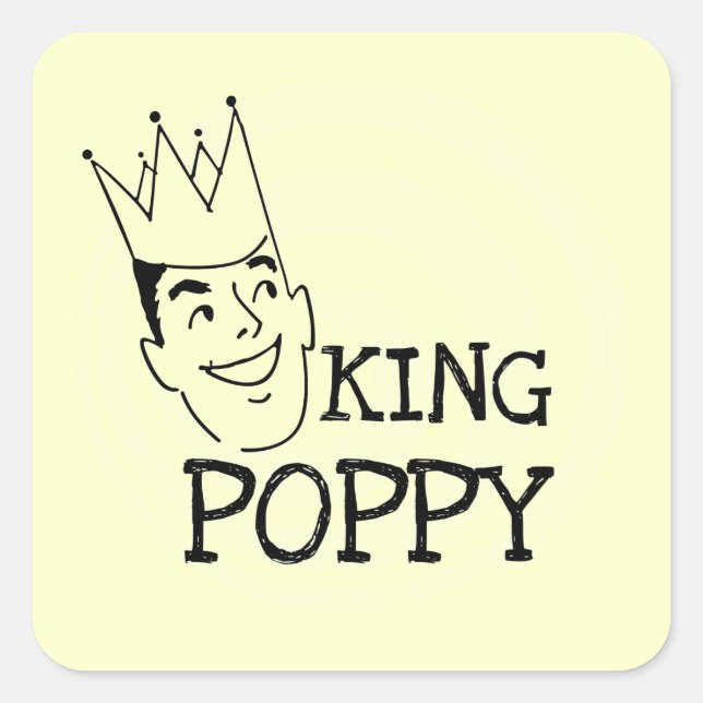 Sticker Carré T-shirts et cadeaux King Poppy (Devant)