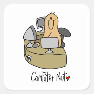 Sticker Carré T-shirts et cadeaux pour les mordus d'informatique