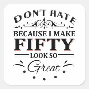 Sticker Carré T-shirts vieux de 50 ans