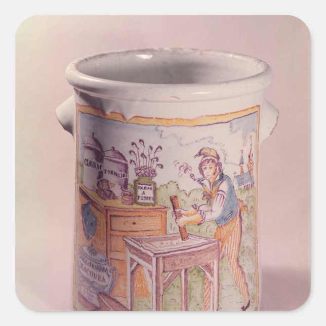 Sticker Carré Tabac représentant un tabaciste (Devant)