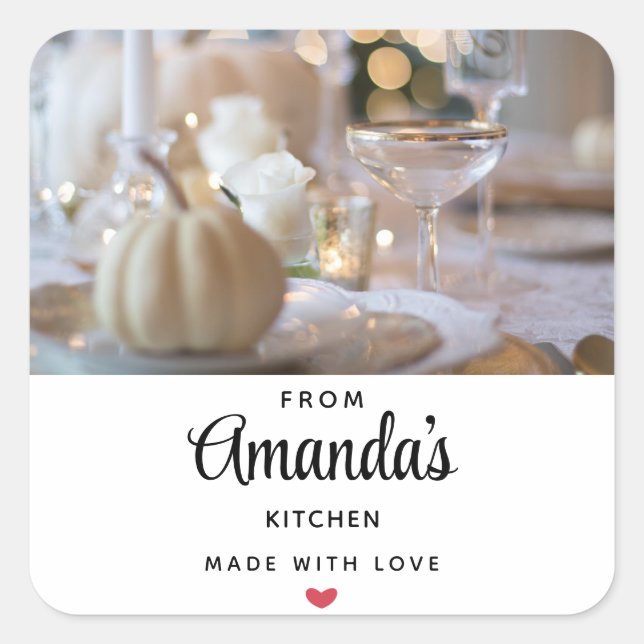 Sticker Carré Table classique avec cadre soigné Cuisine (Devant)