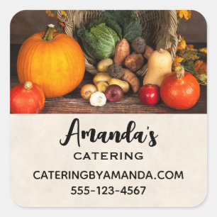 Sticker Carré Table du chef rustique Bountiful Harvest Business