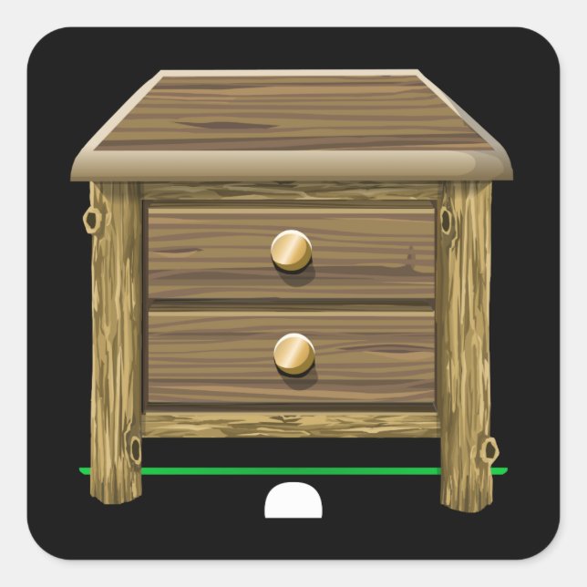 Sticker Carré Table latérale cabine en rondelle (Devant)