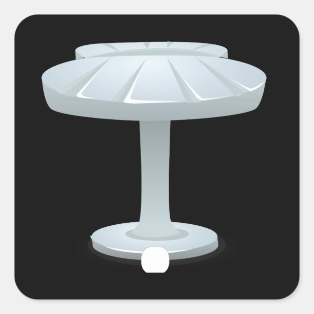 Sticker Carré Table latérale en coquille gaillée mobilier (Devant)