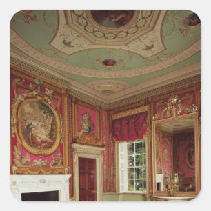 Sticker Carré Table ronde, verrière et cheminée d'Adam