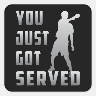 Sticker Carré Table Tennis Ping Paddle Joueur Drôle Cadeau