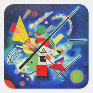 Sticker Carré Tableau bleu de Wassily Kandinsky