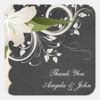 Sticker Carré Tableau de bord et Lily blanche