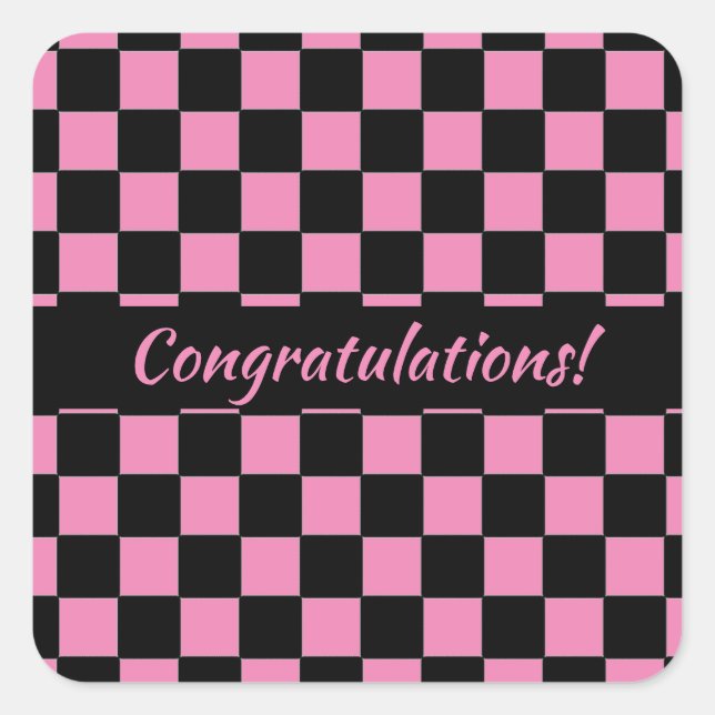 Sticker Carré Tableau de bord rose et noir personnalisé (Devant)
