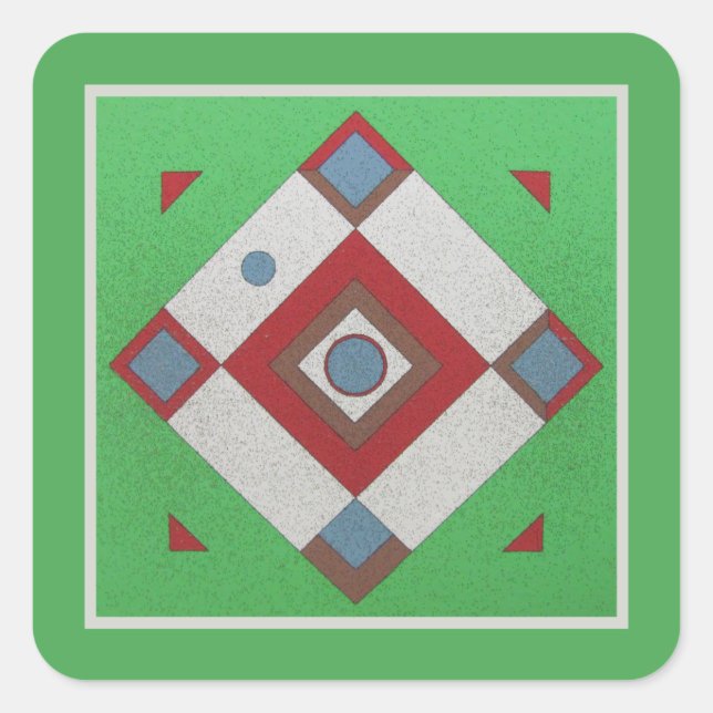 Sticker Carré Tableau de Dartball (Devant)