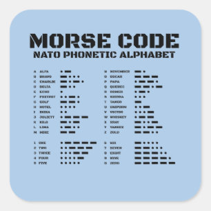 Sticker Carré Tableau de l'alphabet de l'OTAN Code Morse de A à