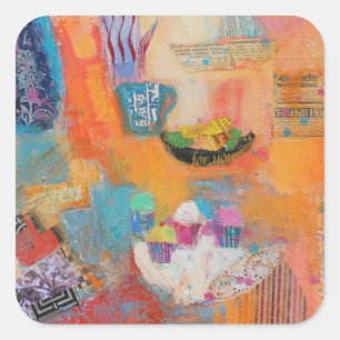 Sticker Carré Tableau d'été