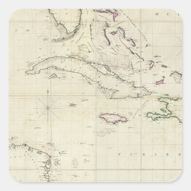Sticker Carré Tableau général des Antilles (Devant)